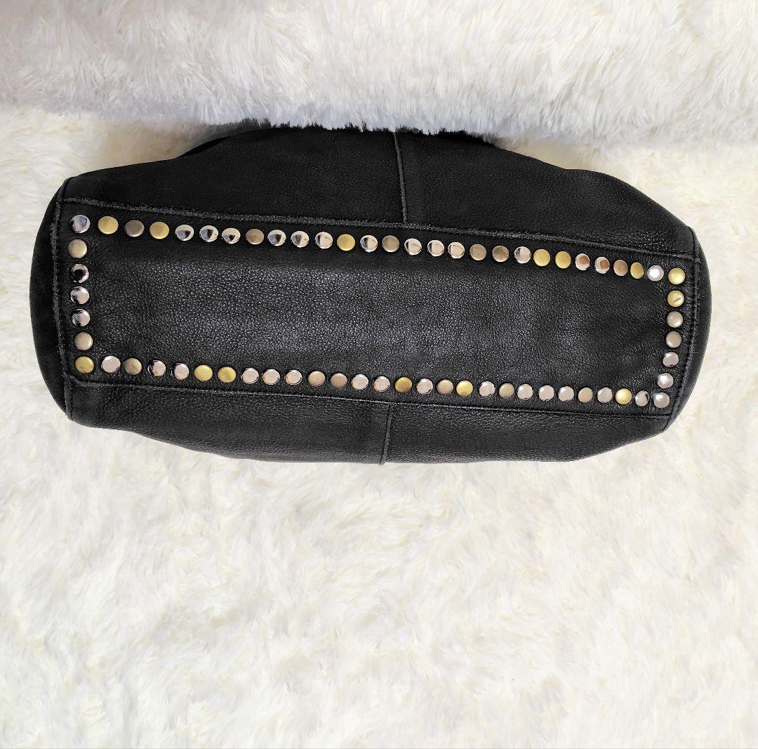 TRES（トレ） レザーハンドバッグ　牛革　トート　ブラック　スタッズ　Y2K