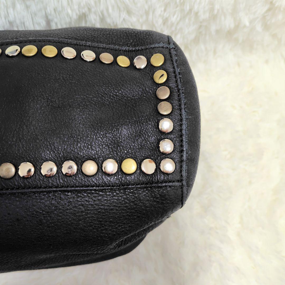 TRES（トレ） レザーハンドバッグ　牛革　トート　ブラック　スタッズ　Y2K