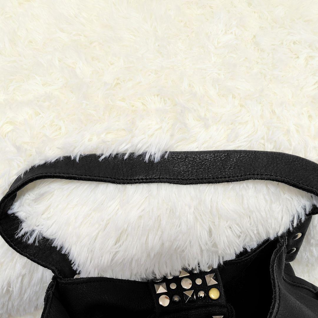 TRES（トレ） レザーハンドバッグ　牛革　トート　ブラック　スタッズ　Y2K