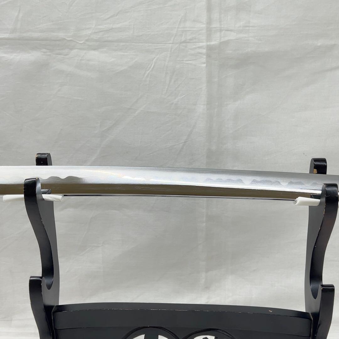 【模造刀】太刀 鉄鍔 鷹 松 縁起 図 全長99.0センチ 日本刀 刀剣 黒鞘