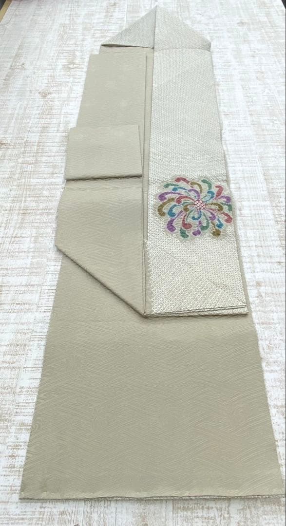 がめちゃん様　　　　　　正絹　9寸名古屋帯　きぬたや　乱菊模様
