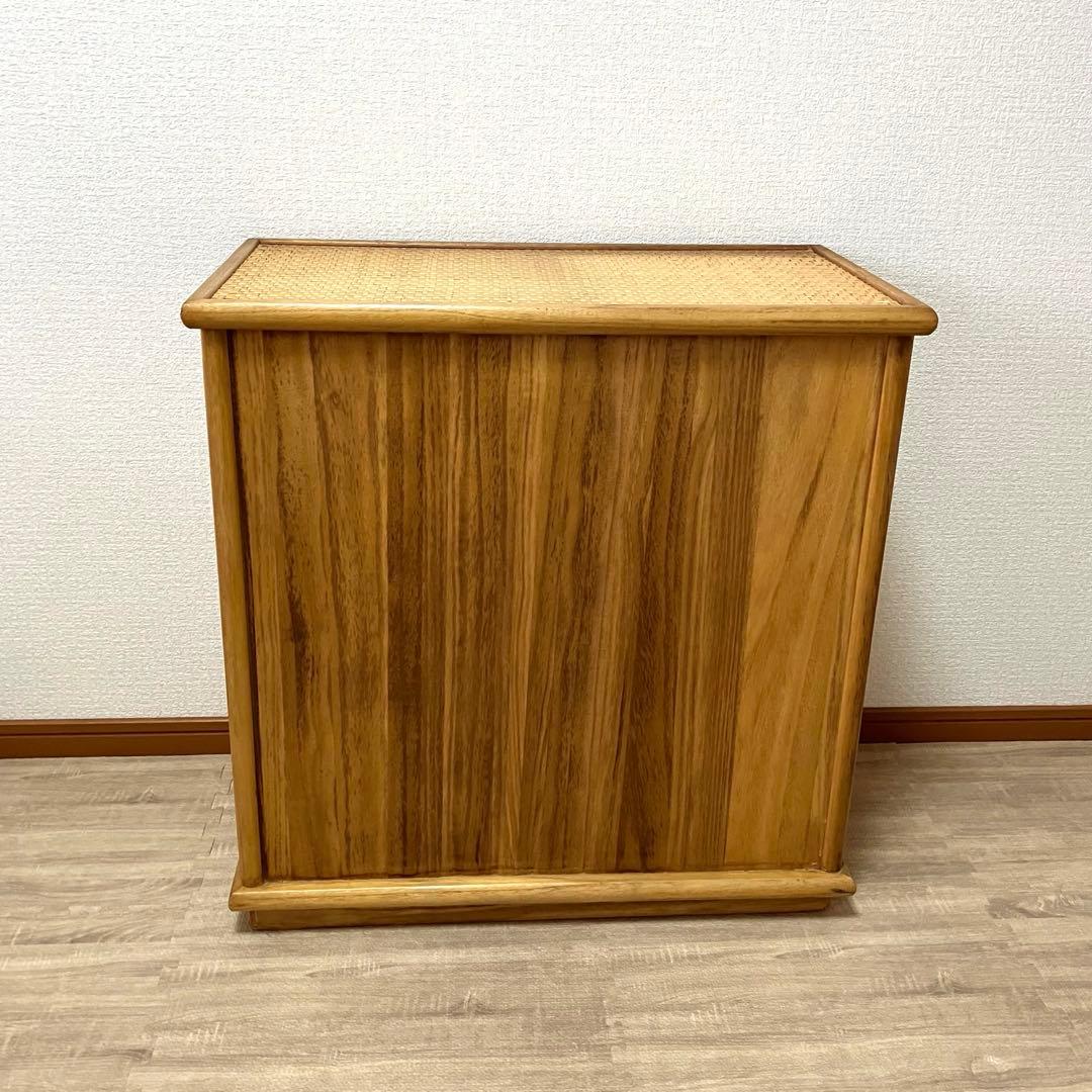 【良品】ラタン製 4段チェスト レトロ家具 ナチュラル収納