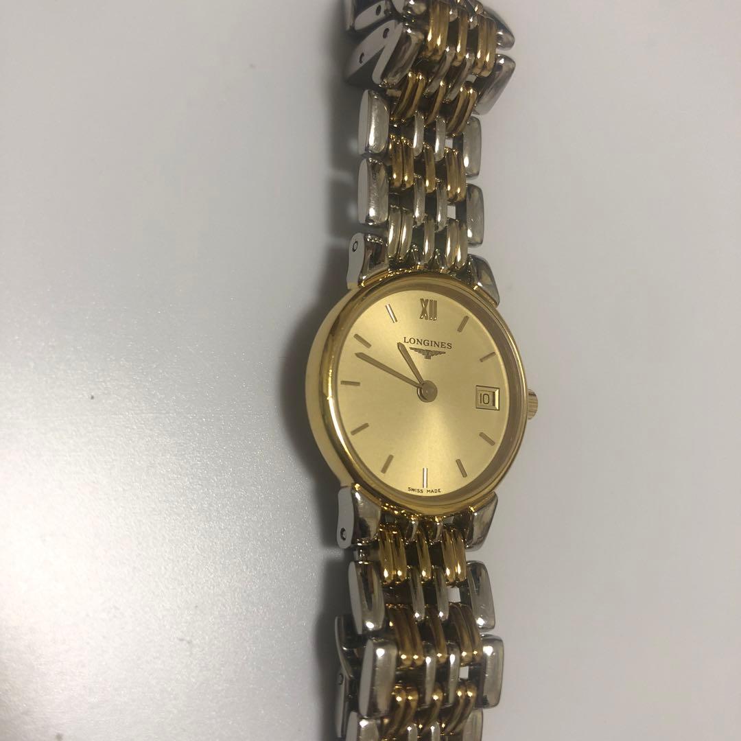 ロンジン グランドクラシック コンビ 腕時計 レディース ゴールド文字盤