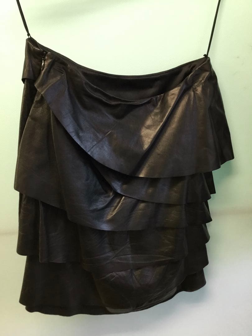 ラルフローレン　ラムレザー　セットアップ　ツーピース　羊革　スカート　本革ドレス