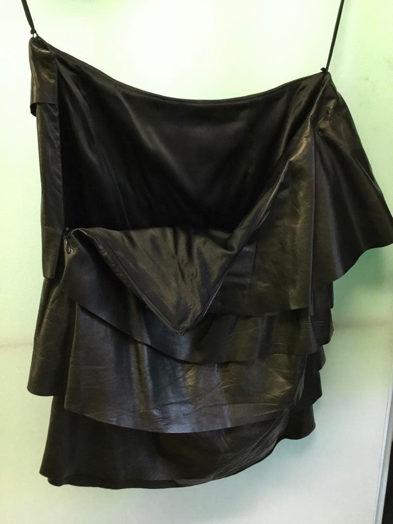 ラルフローレン　ラムレザー　セットアップ　ツーピース　羊革　スカート　本革ドレス