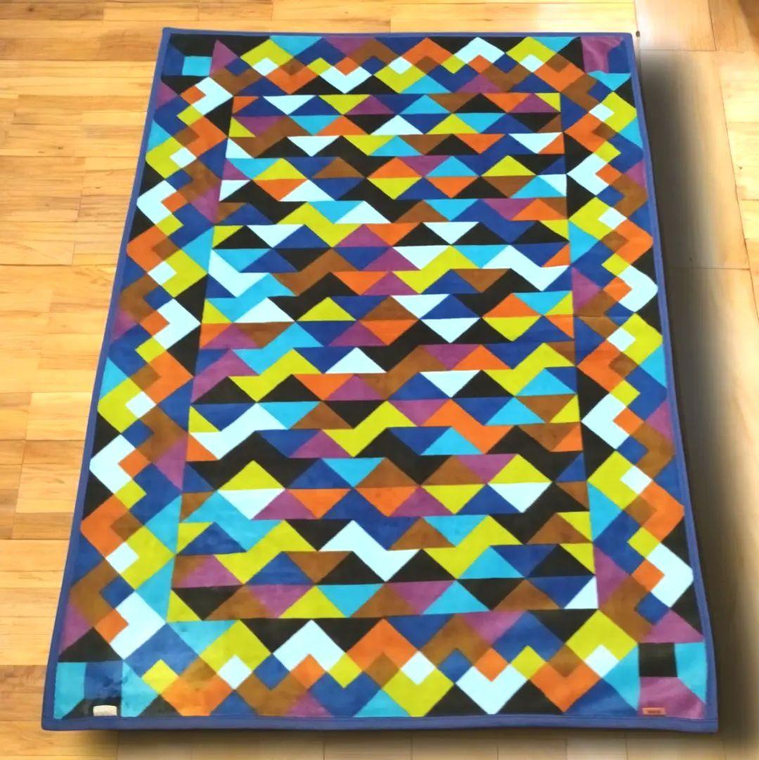 【美品❤】毛布✿ミッソーニ✿140×200✿マルチカラー✿上質✿日本製✿昭和西川
