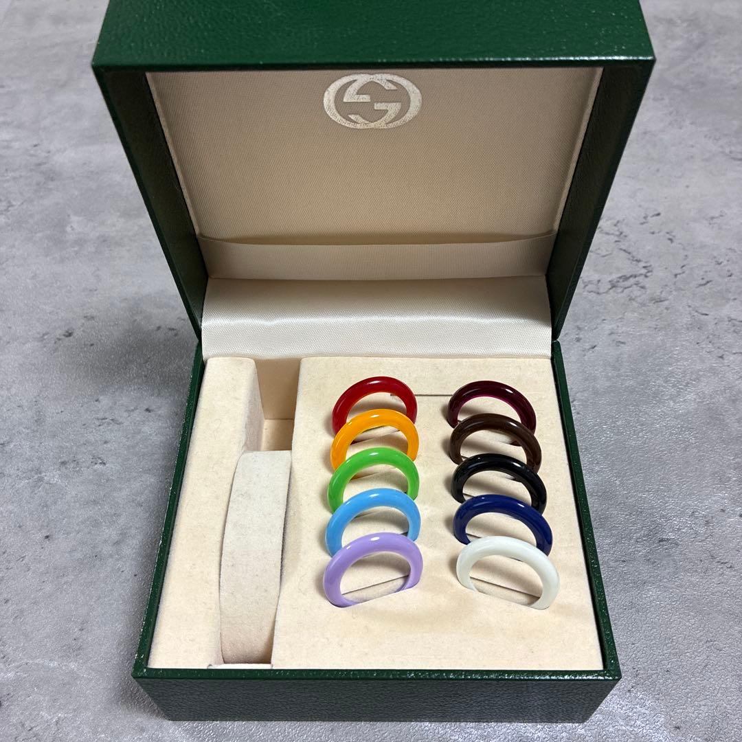 GUCCI チェンジベゼル カラフルリング 10個 箱
