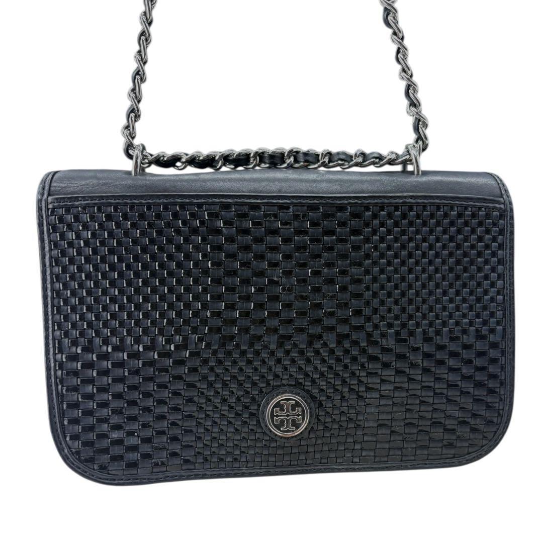 【美品】トリーバーチ Tory Burch チェーンショルダー バッグ 黒688