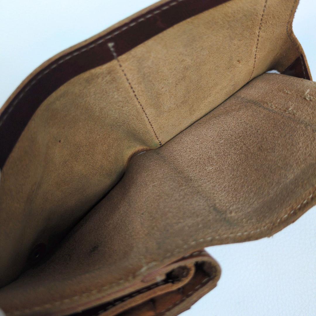 現行 イルビゾンテ 二つ折り 財布 コンパクト ブラウン ヌメ シボ ゴールド