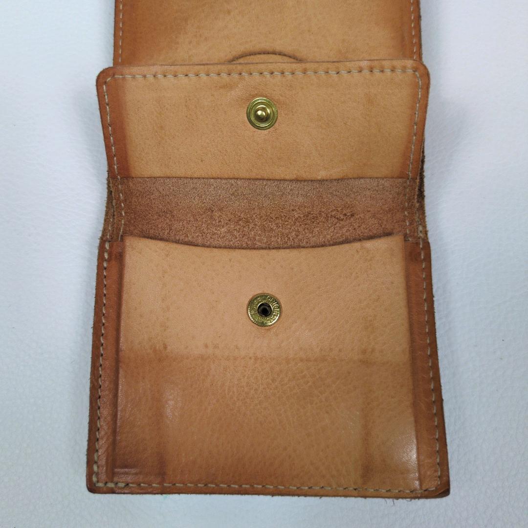 現行 イルビゾンテ 二つ折り 財布 コンパクト ブラウン ヌメ シボ ゴールド