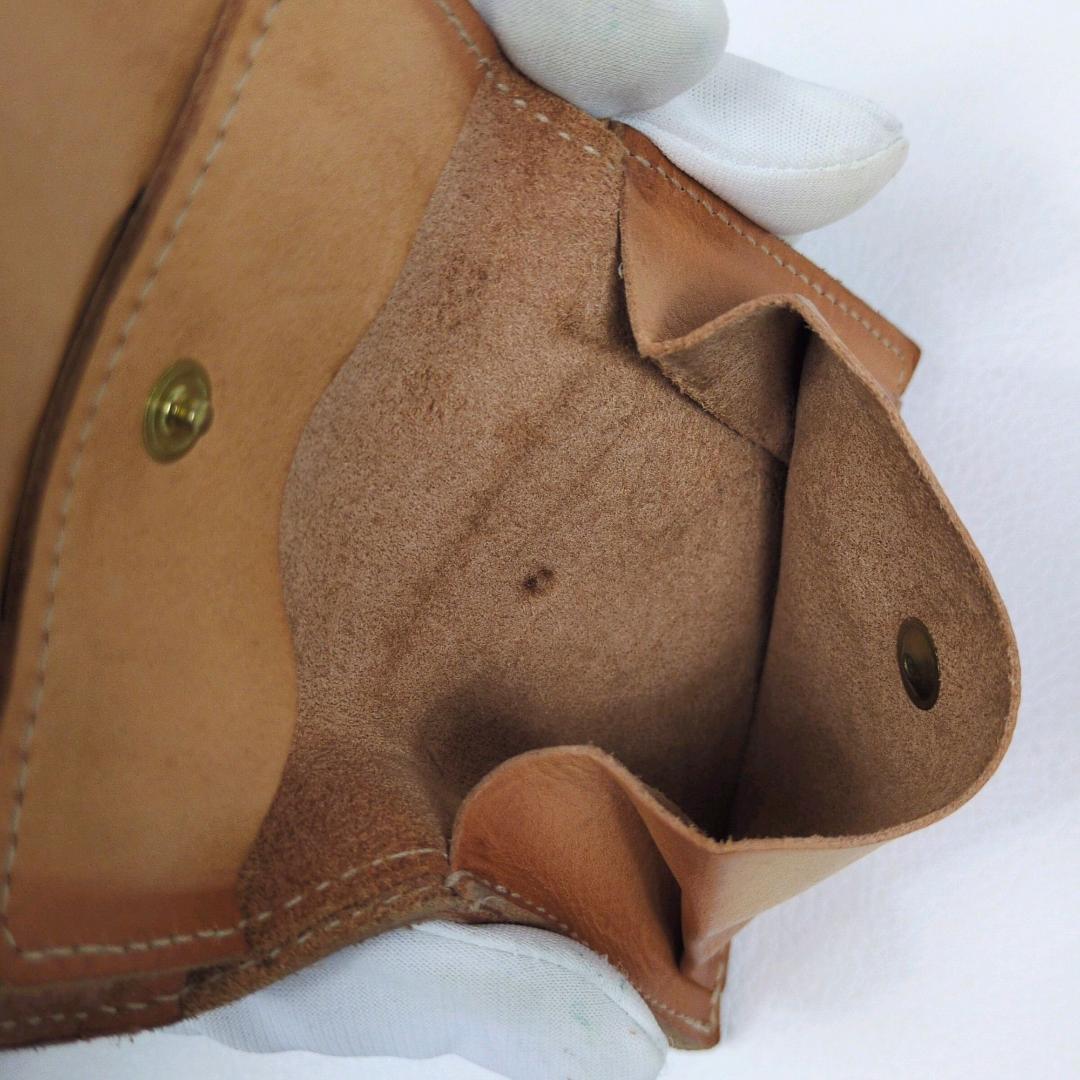 現行 イルビゾンテ 二つ折り 財布 コンパクト ブラウン ヌメ シボ ゴールド