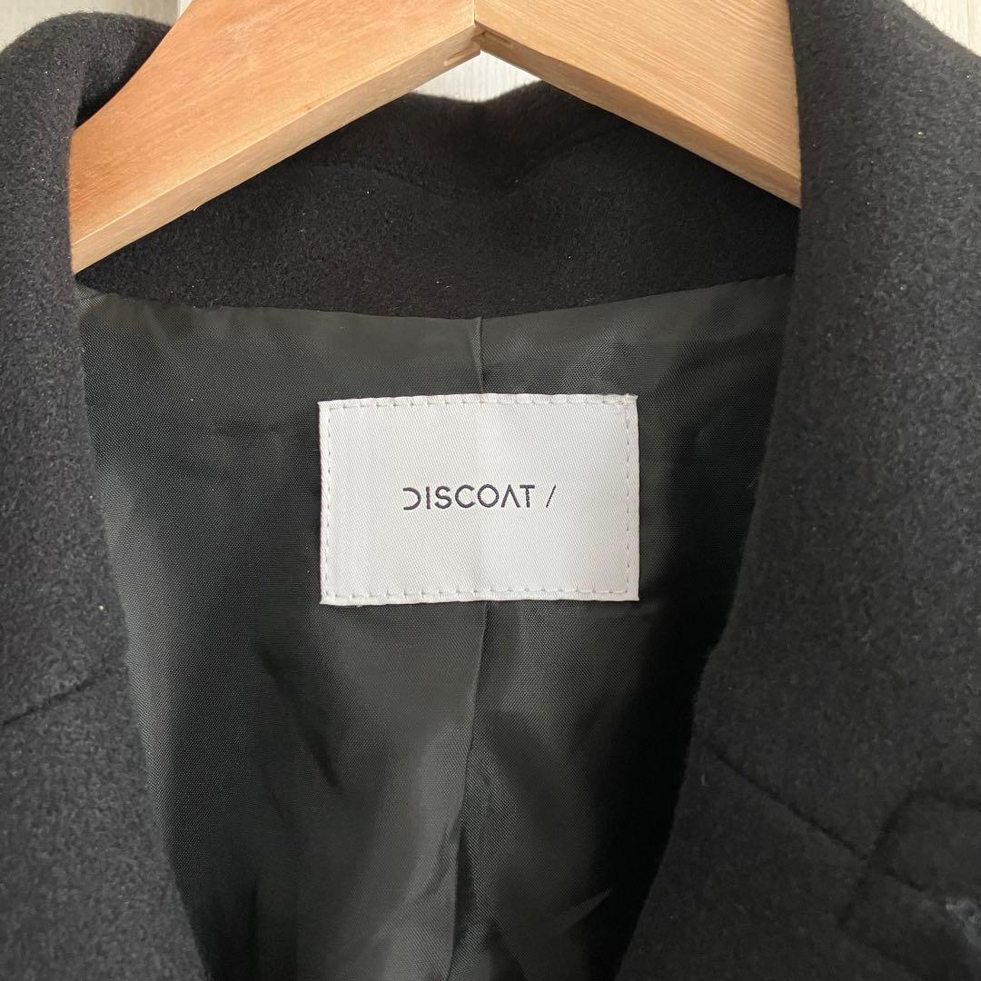 未使用に近い ◆ DISCOAT ディスコート 中空糸チェスターコート ブラック