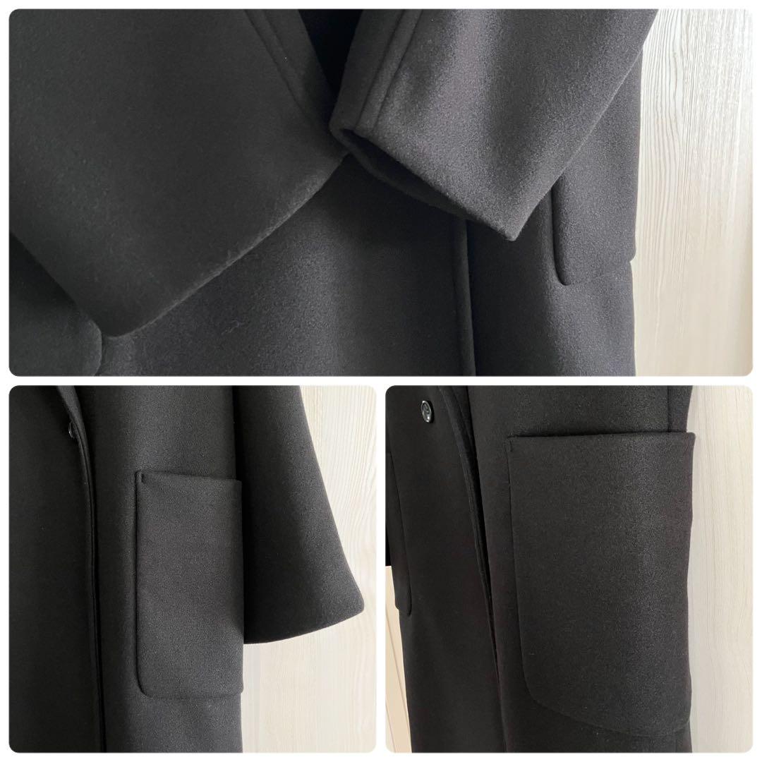 未使用に近い ◆ DISCOAT ディスコート 中空糸チェスターコート ブラック