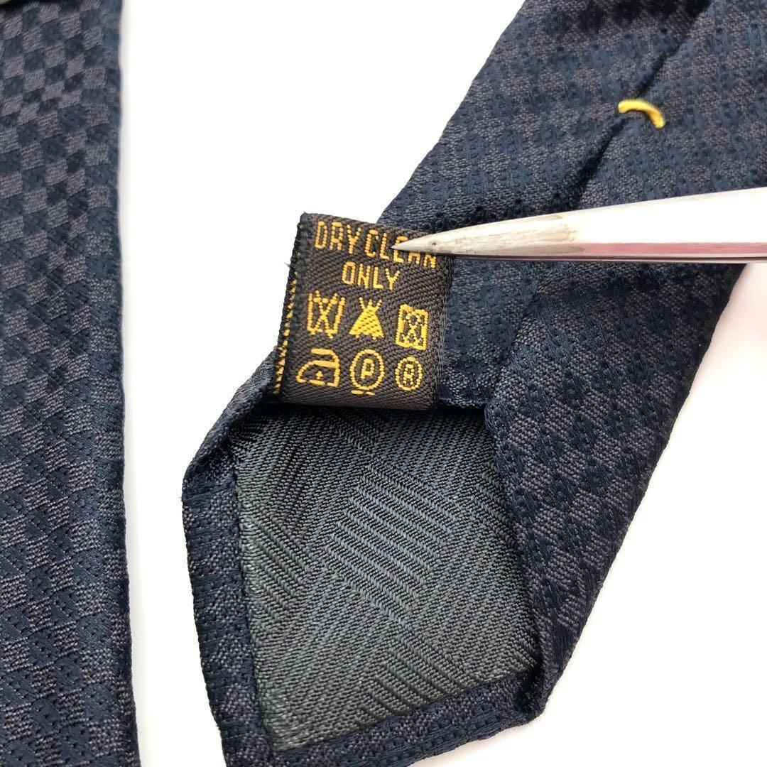 ヴィトン LOUIS VUITTON ネクタイ ネイビー ダミエ シルク