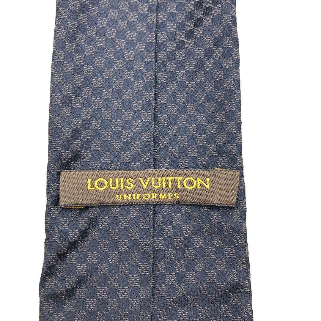 ヴィトン LOUIS VUITTON ネクタイ ネイビー ダミエ シルク