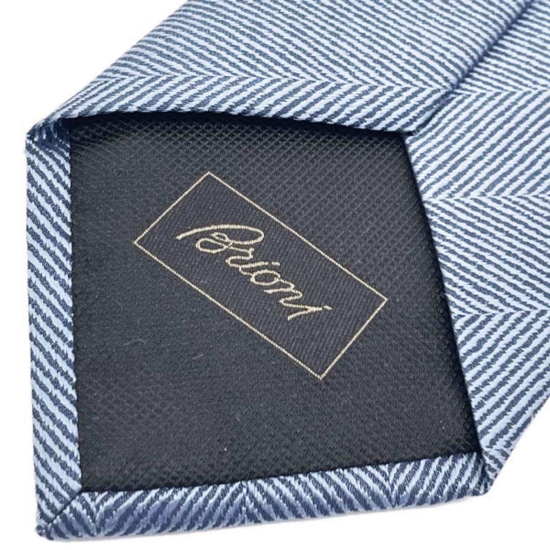 未使用 ブリオーニ ネクタイ シルク ブルー系 15954