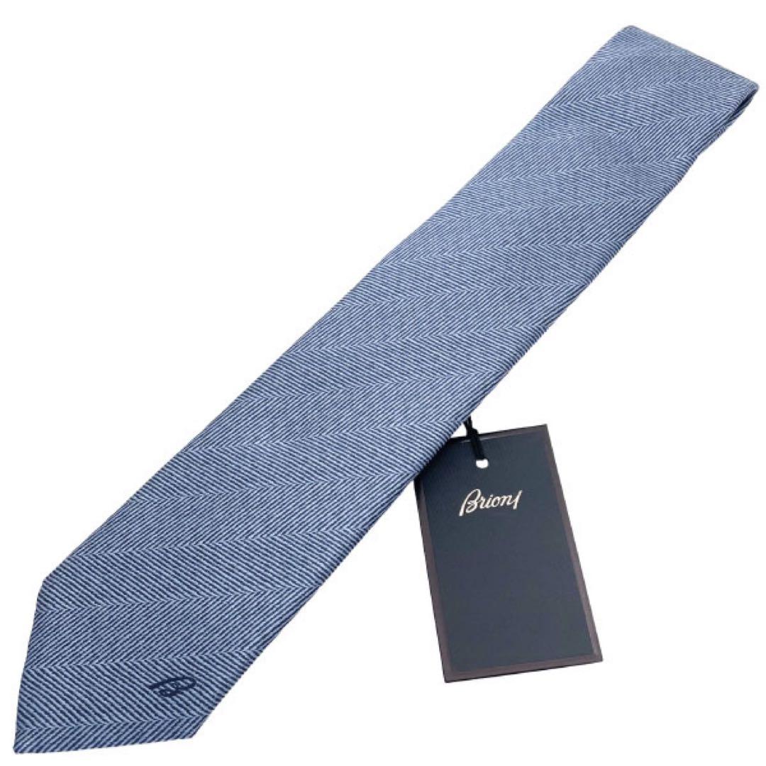 未使用 ブリオーニ ネクタイ シルク ブルー系 15954