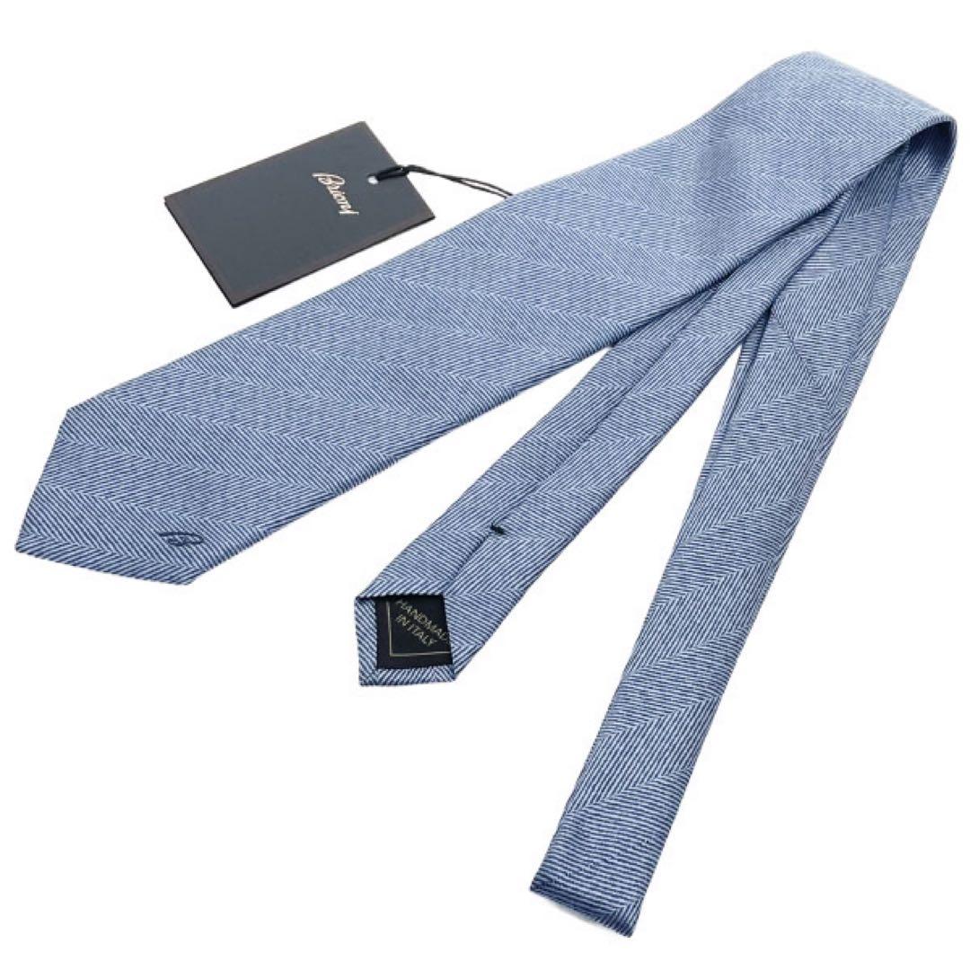 未使用 ブリオーニ ネクタイ シルク ブルー系 15954