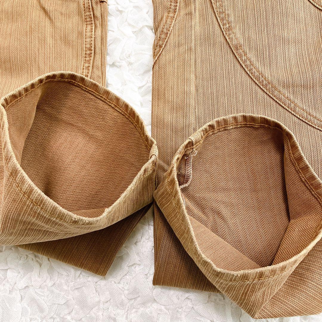 シェアースピリット　デザインパンツ　円形模様　ブラウン系　36