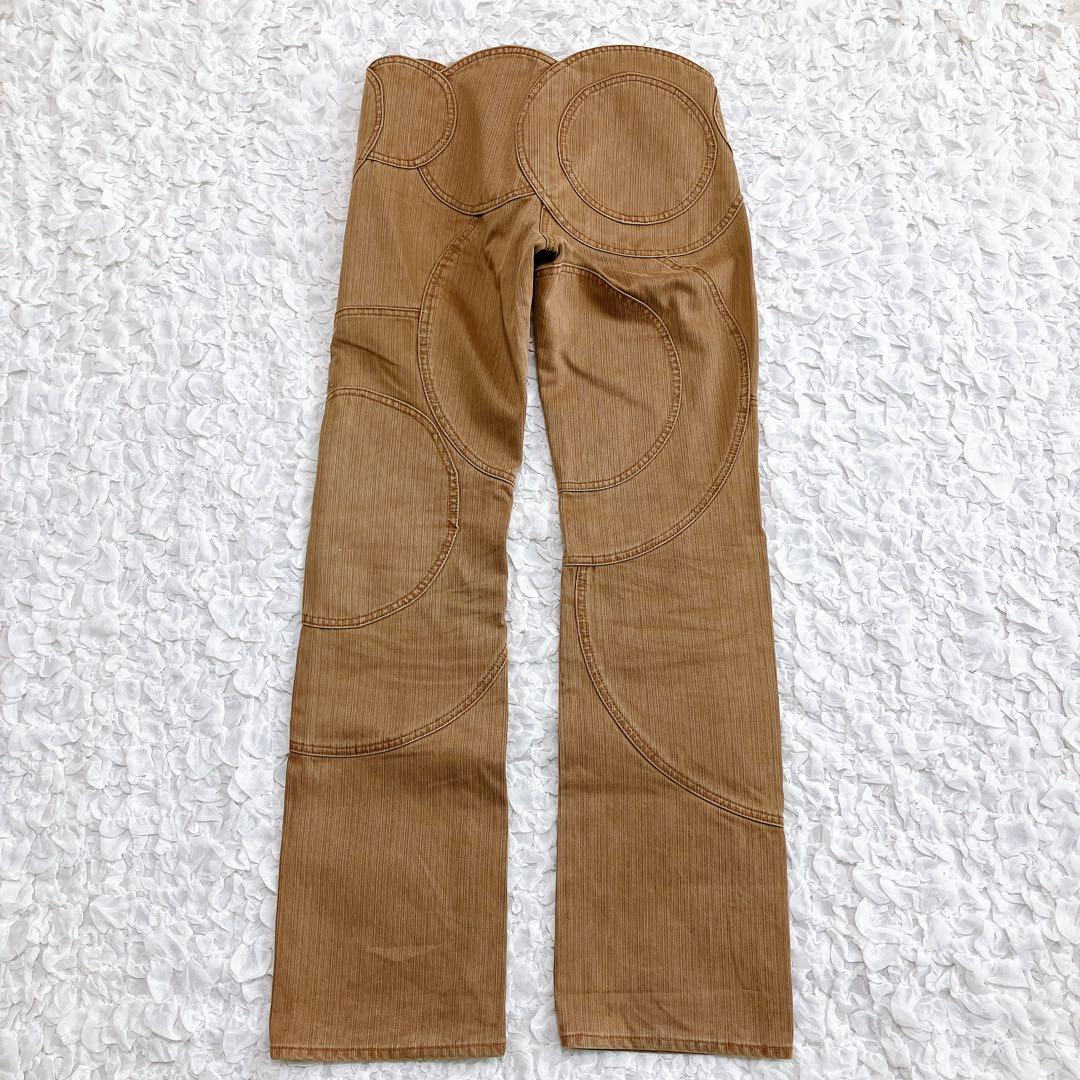 シェアースピリット　デザインパンツ　円形模様　ブラウン系　36