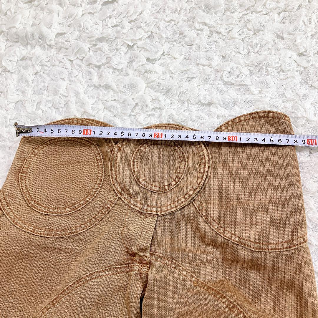 シェアースピリット　デザインパンツ　円形模様　ブラウン系　36