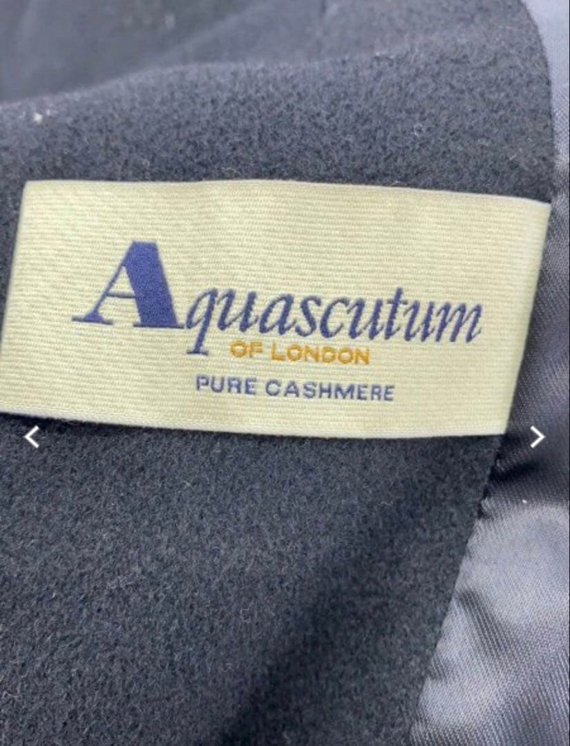 Aquascutum ブラック チェスターコート カシミヤ カシミア