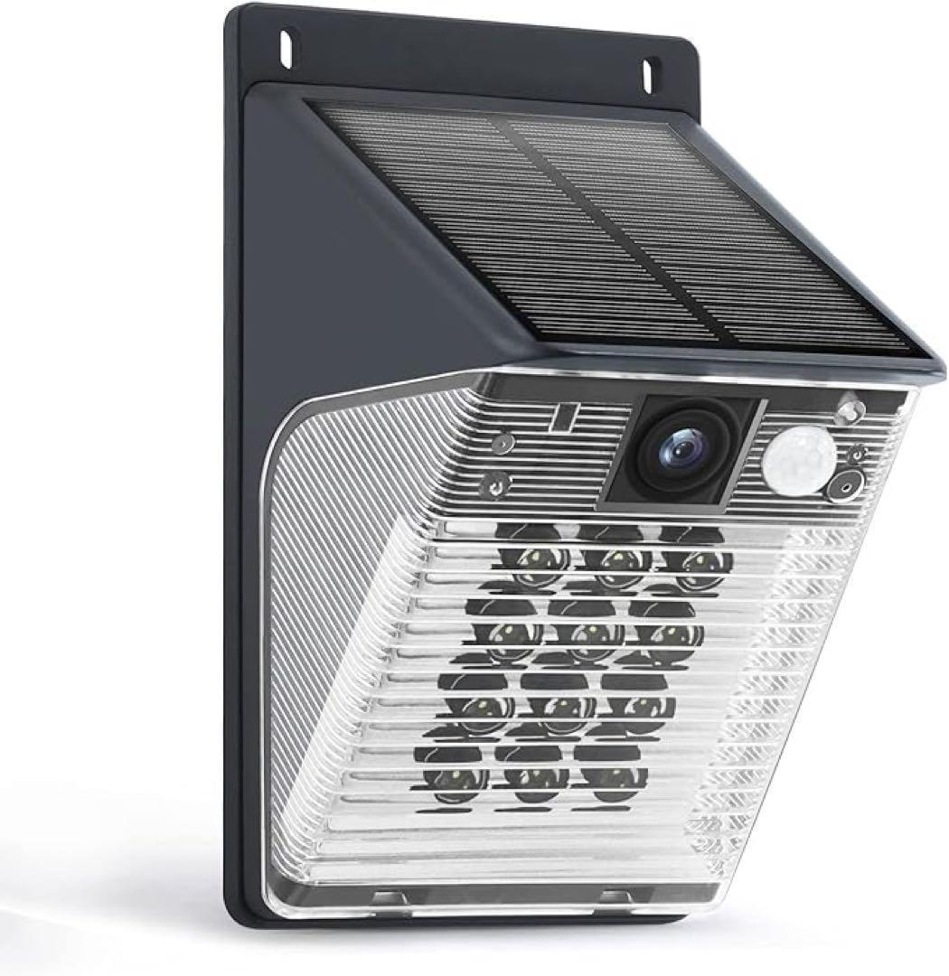 ✨まるで街灯✨気付かれにくい 防犯カメラ 新品 屋外 ソーラー 4K400万画素