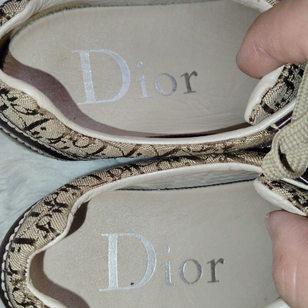 Diorディオール　レディーススニーカー　総柄　ブラウン　ベージュ　36