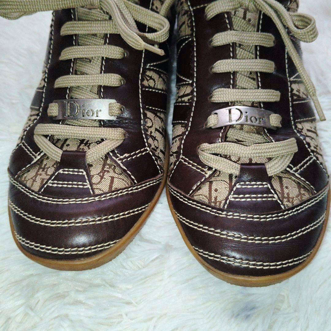 Diorディオール　レディーススニーカー　総柄　ブラウン　ベージュ　36