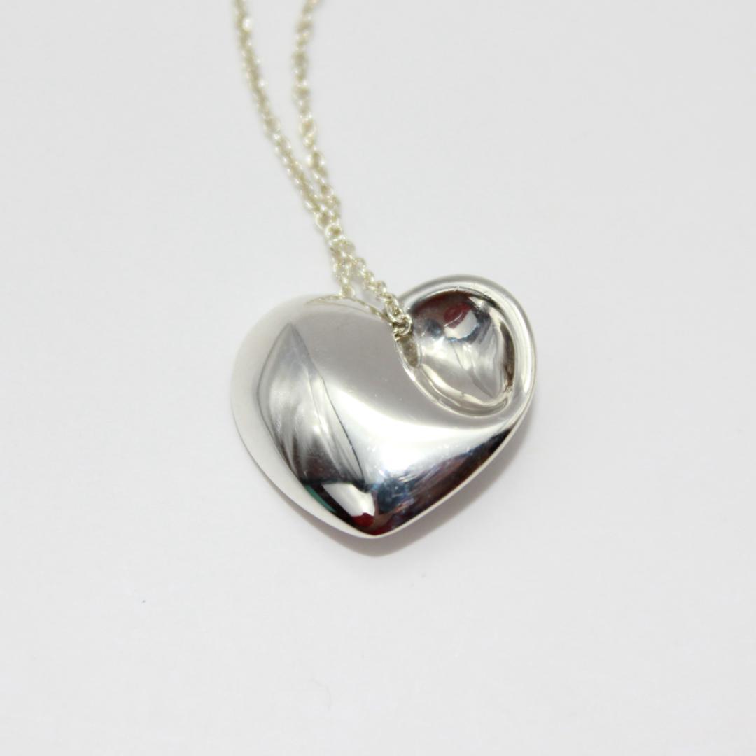 美品 Tiffany&Co. ティファニー フォールドハート ネックレス 925