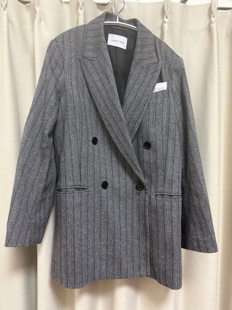 アダムエロペ　ダブルブレストツイードジャケット