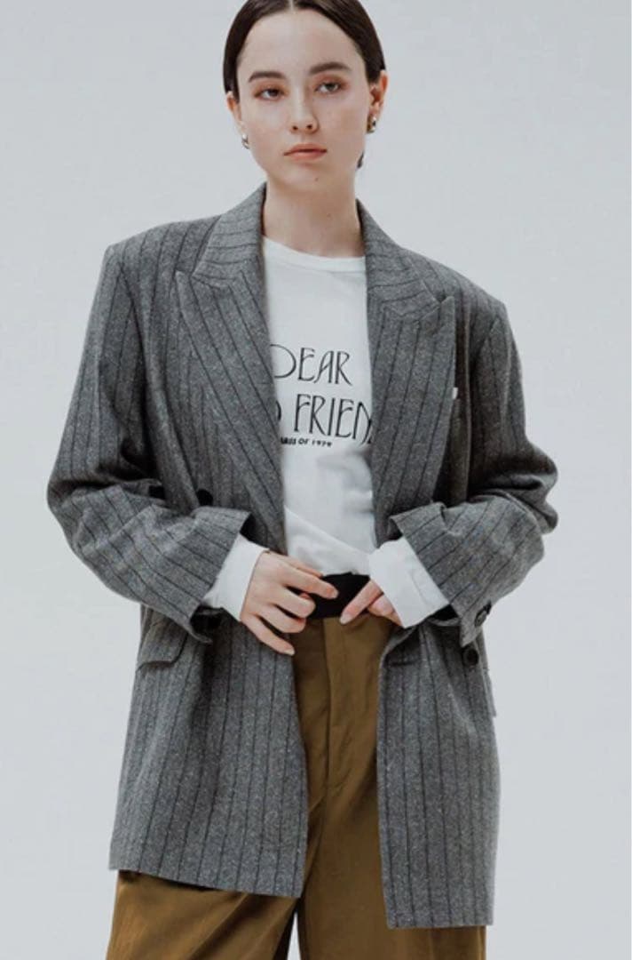 アダムエロペ　ダブルブレストツイードジャケット