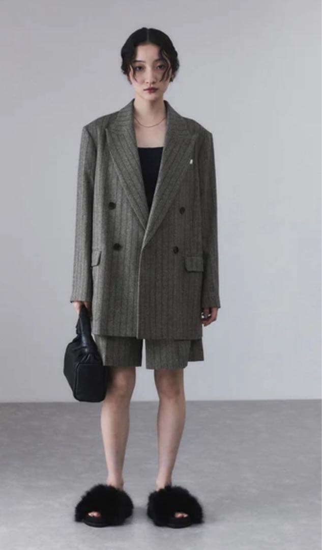 アダムエロペ　ダブルブレストツイードジャケット