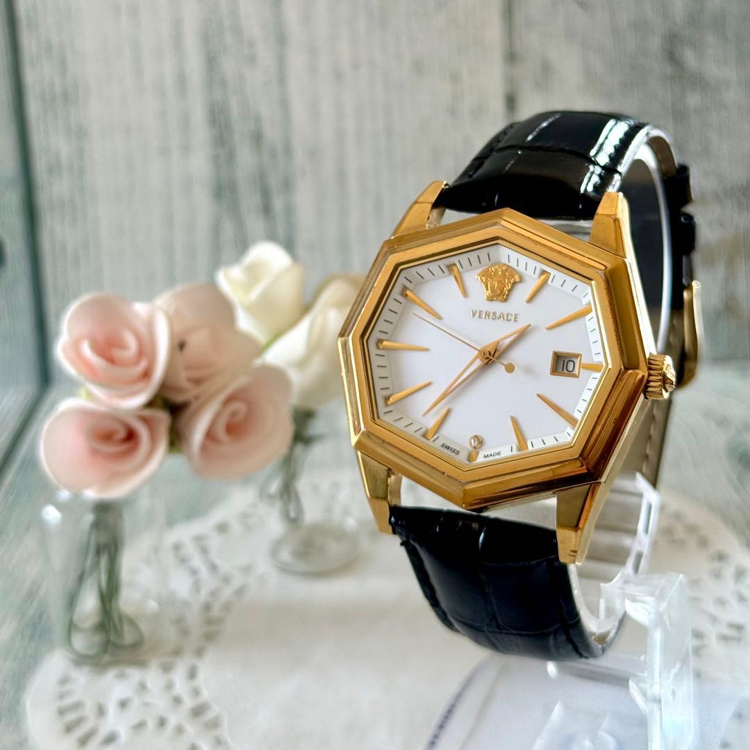 【希少】VERSACE ヴェルサーチ 腕時計 オクタゴン ゴールド 13Q