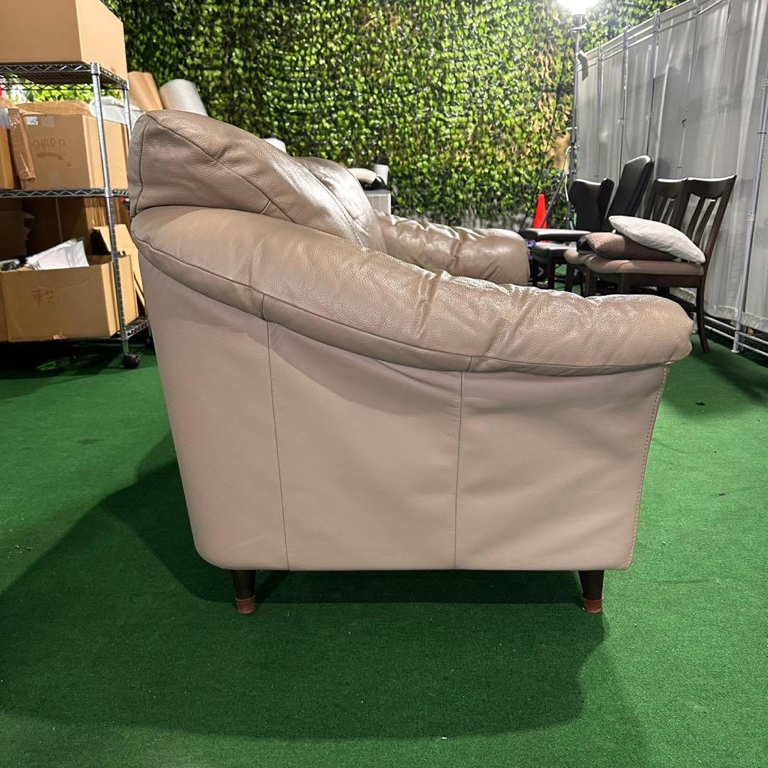 Saccomodi レザーソファ 2人掛け 総革 ベージュ 家具 C055