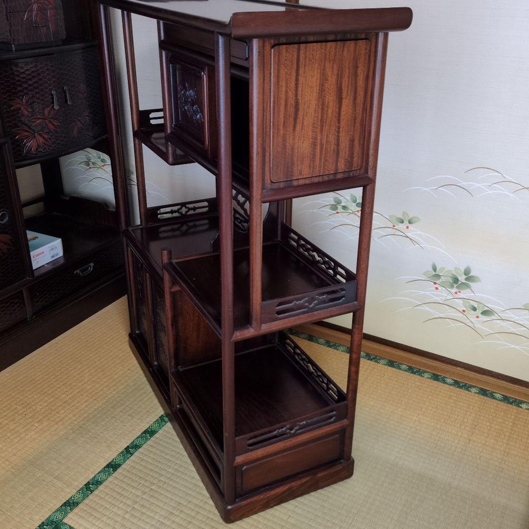 昭和レトロ 茶箪笥 シェルフ 唐木茶棚　飾り棚 アンティーク