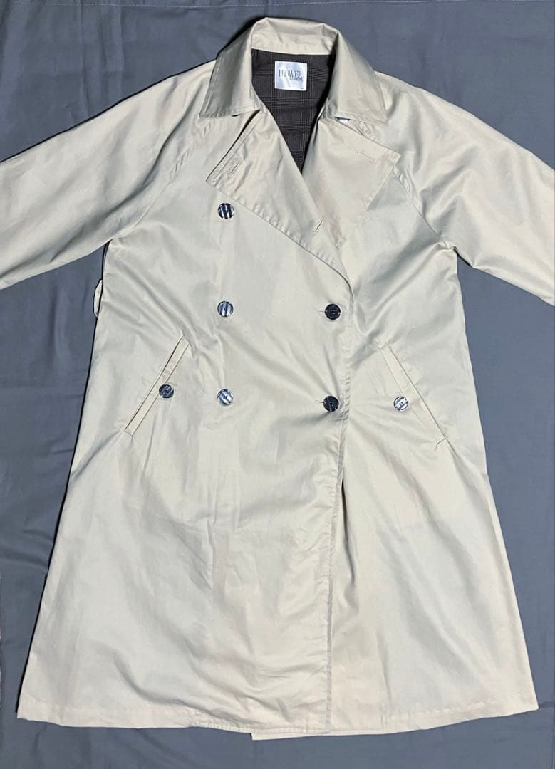 RADIO EVA / トレンチコート 「Check on EVA」 ベージュ