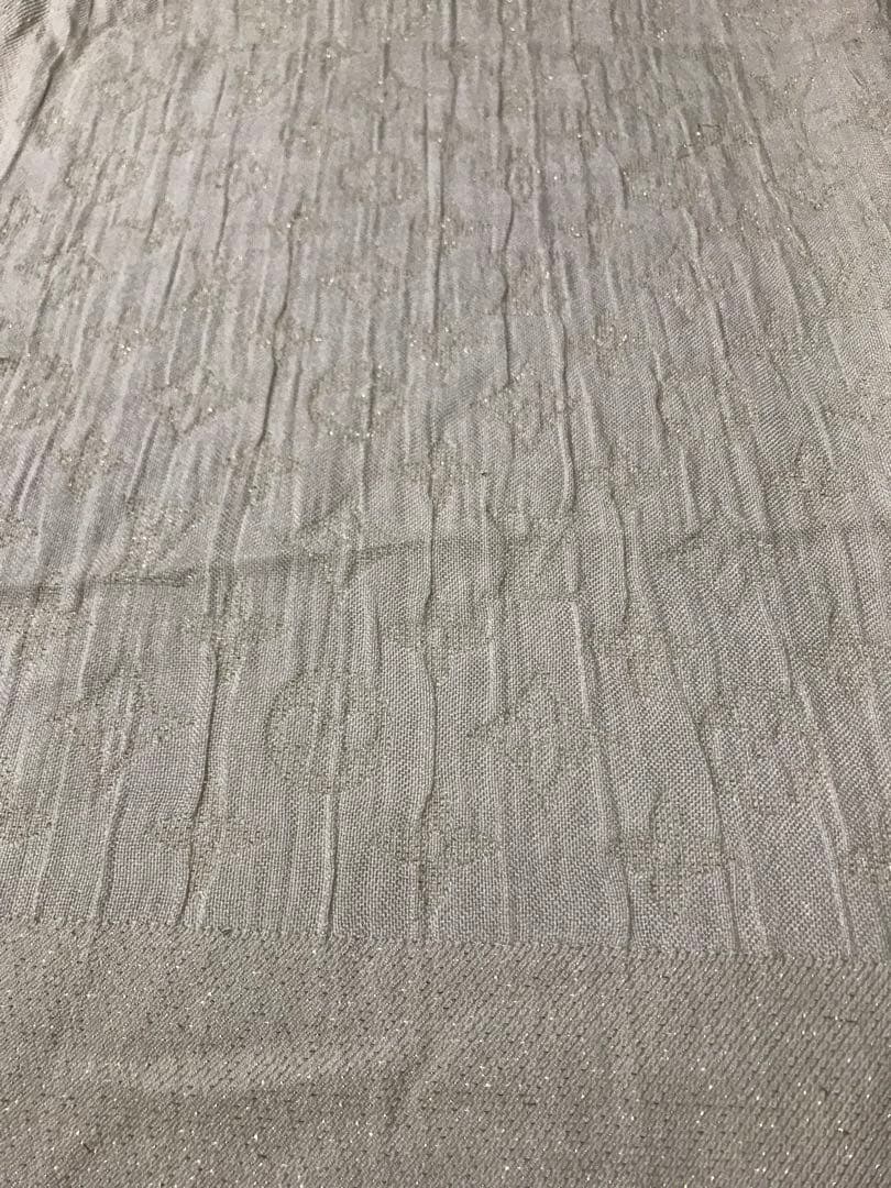 ルイヴィトン　モノグラム　シルク　ショール　ストール　ラメ　金糸　大判