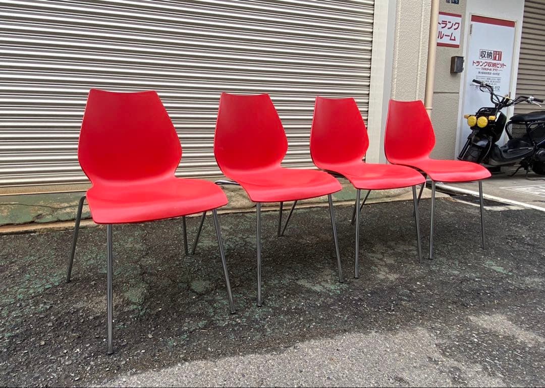 A661◆kartell MAUI◆カルテル マウイ チェア 4脚セット「レッド
