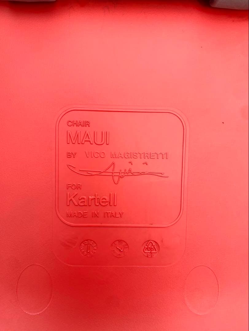 A661◆kartell MAUI◆カルテル マウイ チェア 4脚セット「レッド