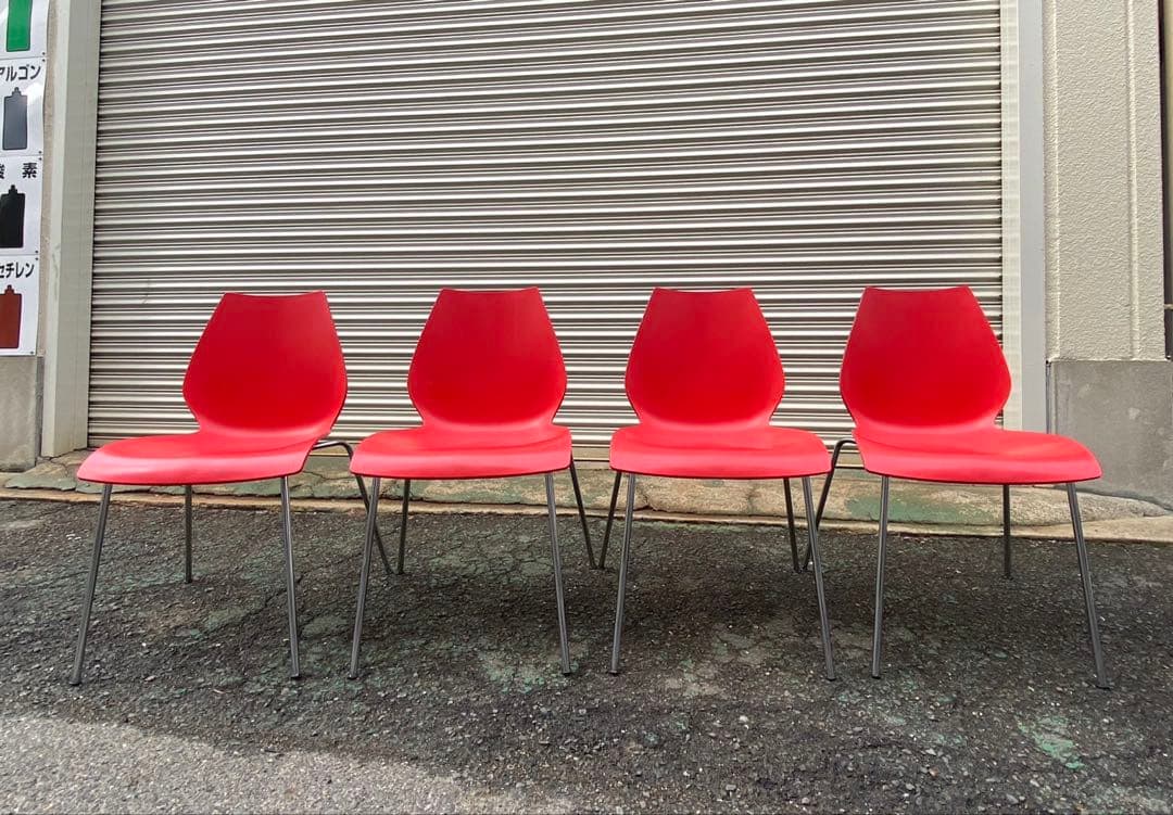 A661◆kartell MAUI◆カルテル マウイ チェア 4脚セット「レッド