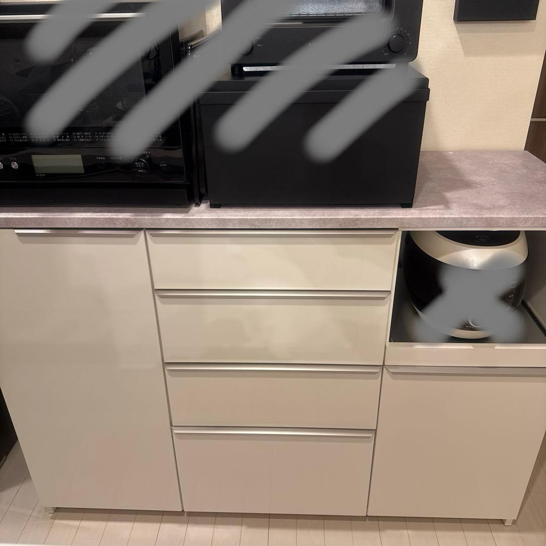 pamouna パモウナ キッチンボード 食器棚 ホワイト 幅1300