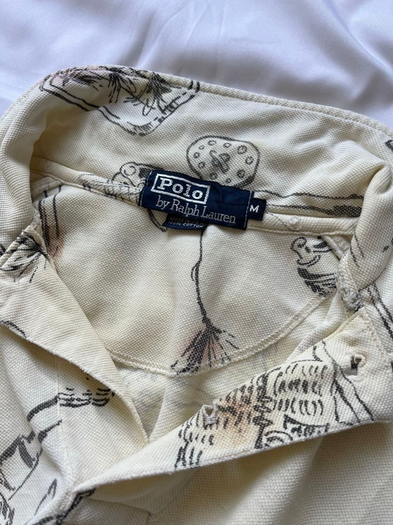 レア! 90s POLO Ralph Lauren フィッシング柄 ポロシャツ
