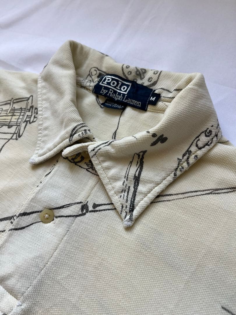 レア! 90s POLO Ralph Lauren フィッシング柄 ポロシャツ