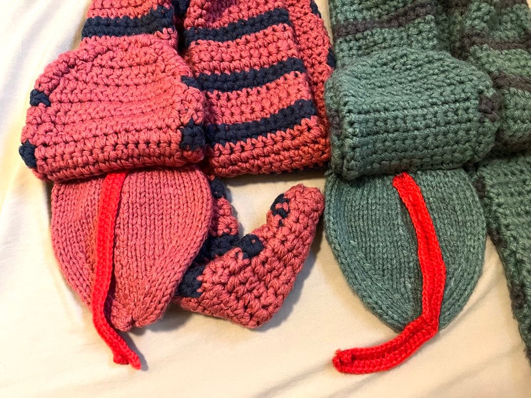 ネネット Ne-net ヘビ マフラー 赤 緑 セット