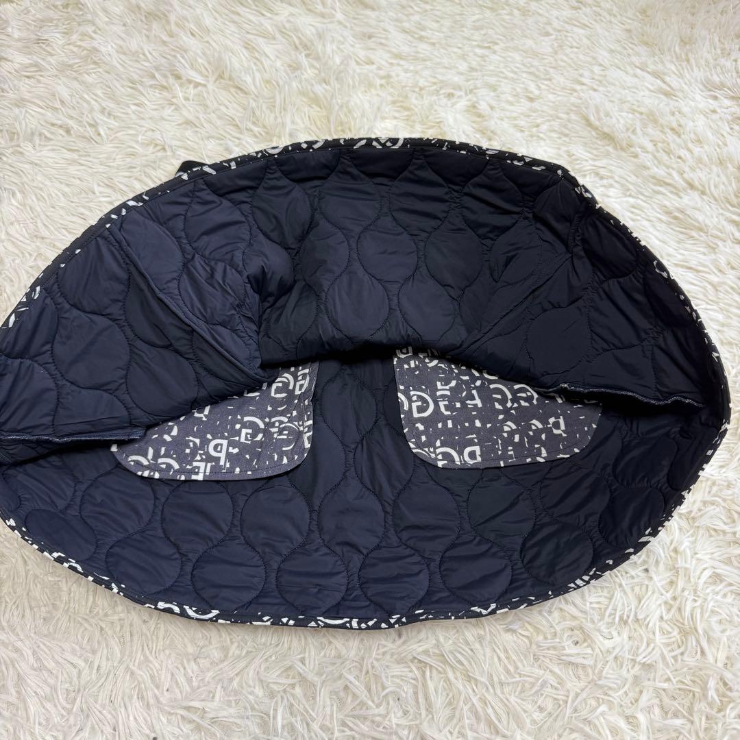 【パーリーゲイツ】美品 中綿 総柄 ブラック 0サイズ レディース