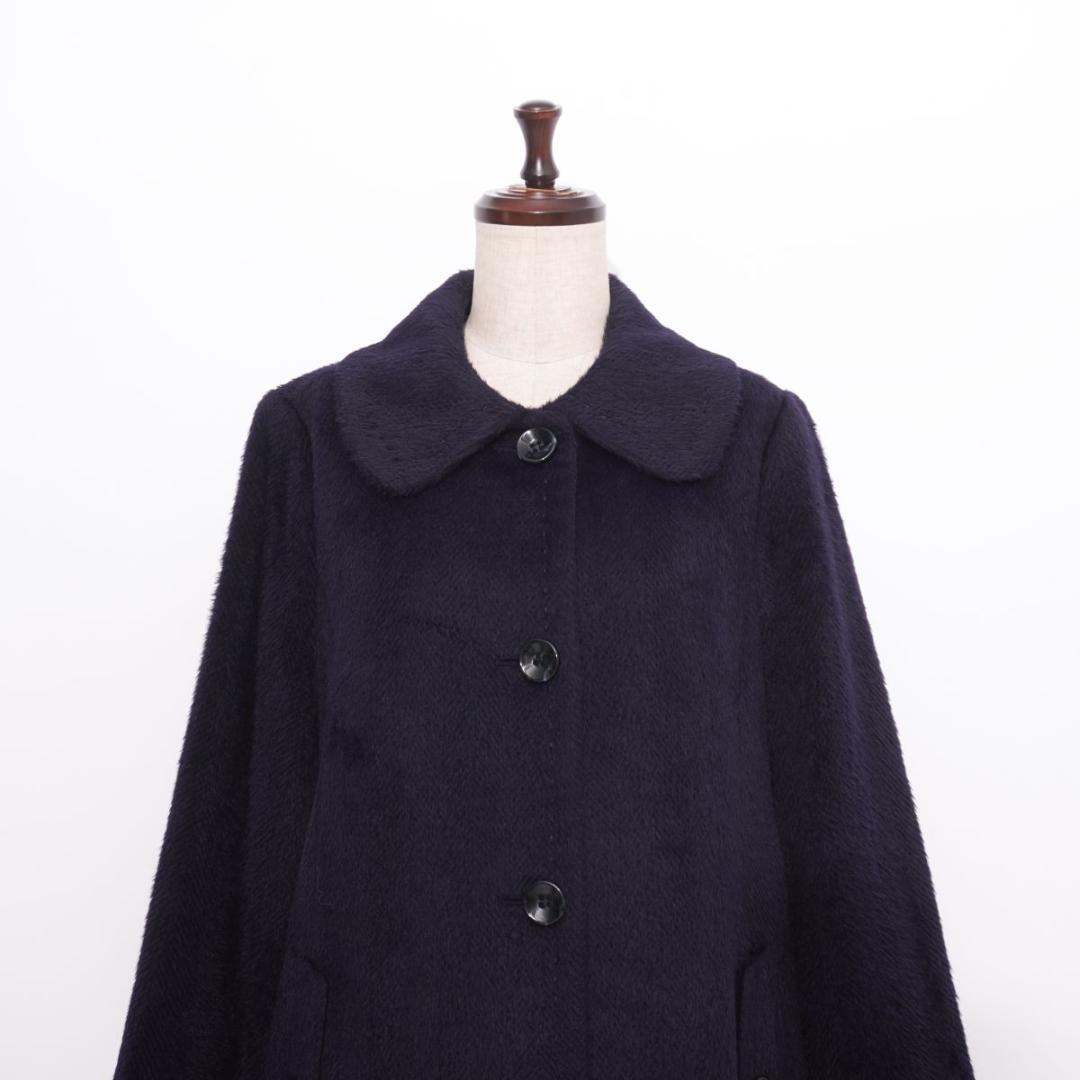 BCBG MAXAZRIA アルパカ100％ ボアコート 紺 M/L*LD949