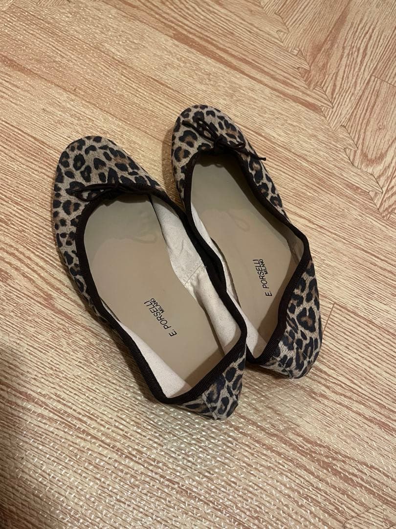 PORSELLI ポルセリ バレエシューズ レオパード フラットシューズ