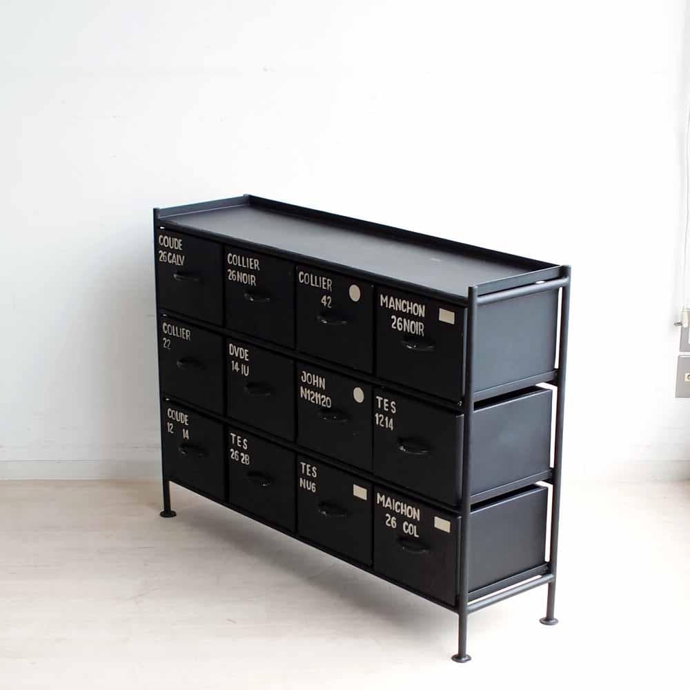 アイアンチェスト インダストリアル 黒鉄 ビンテージテイスト ZR24196