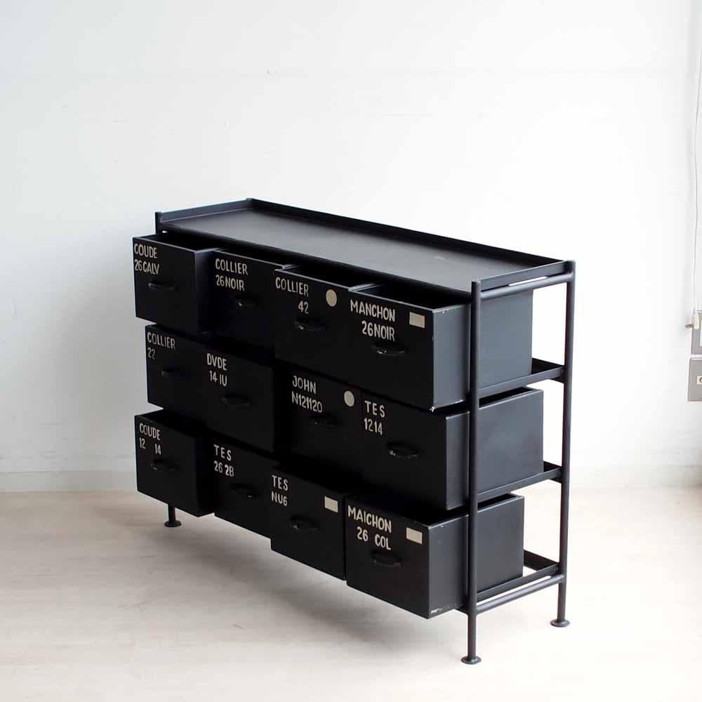 アイアンチェスト インダストリアル 黒鉄 ビンテージテイスト ZR24196